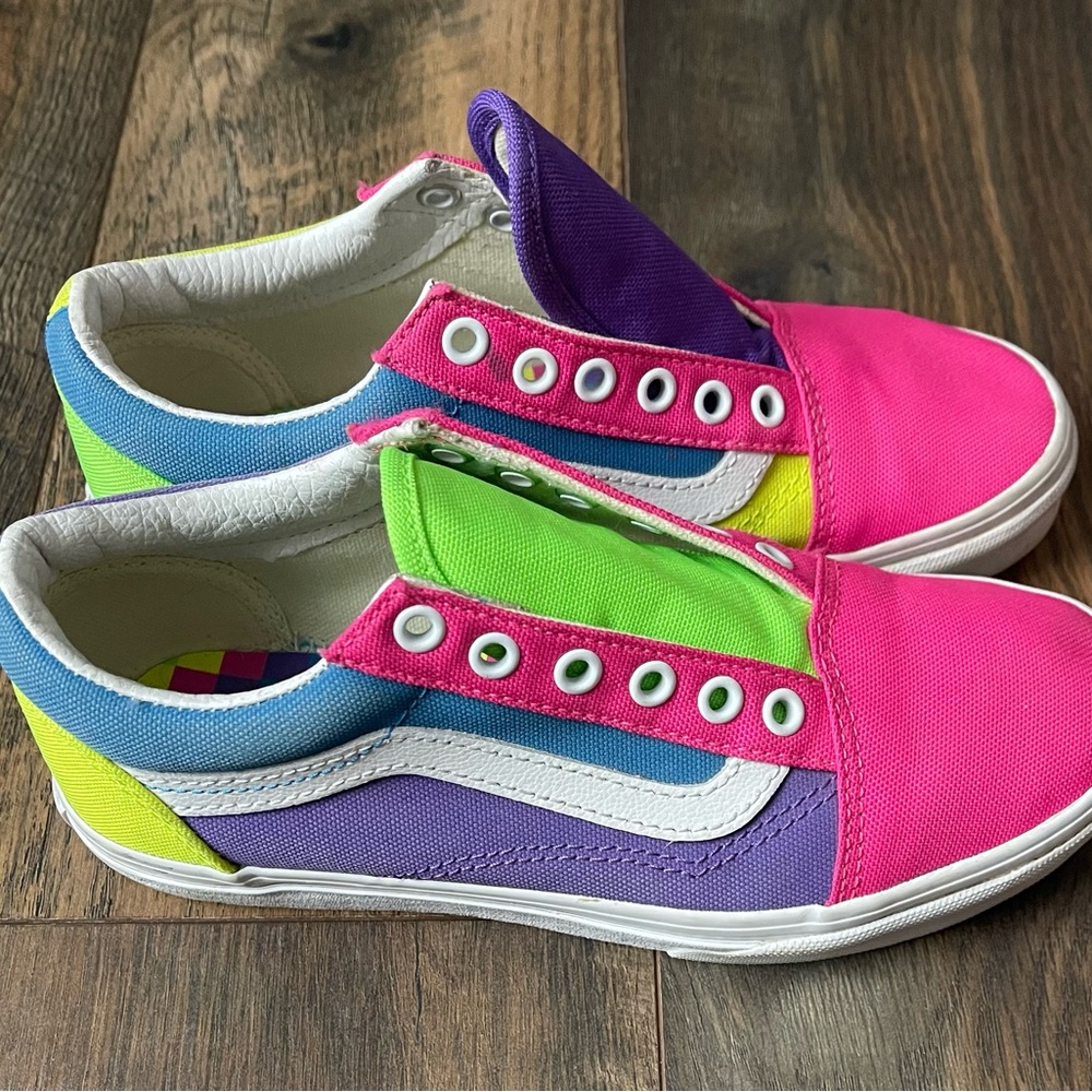Vans Pink and Purple Sneakers with Bold Color Blocking